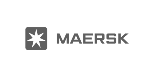 The logo of Maersk with a gray overlay.